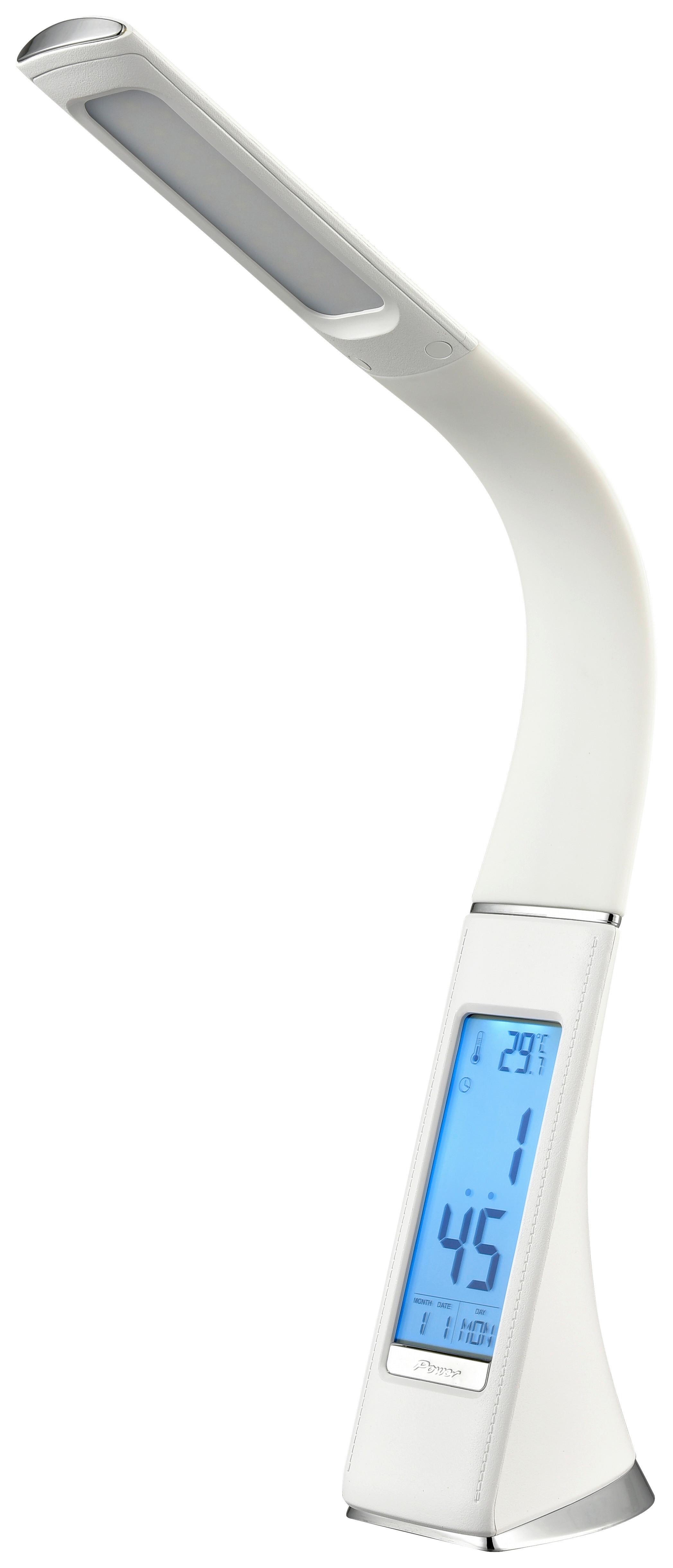 Led-schreibtischlampe Uschi Dimmbar Weiß, Led-Anzeige - Weiß, MODERN, Kunststoff (50cm) - Luca Bessoni