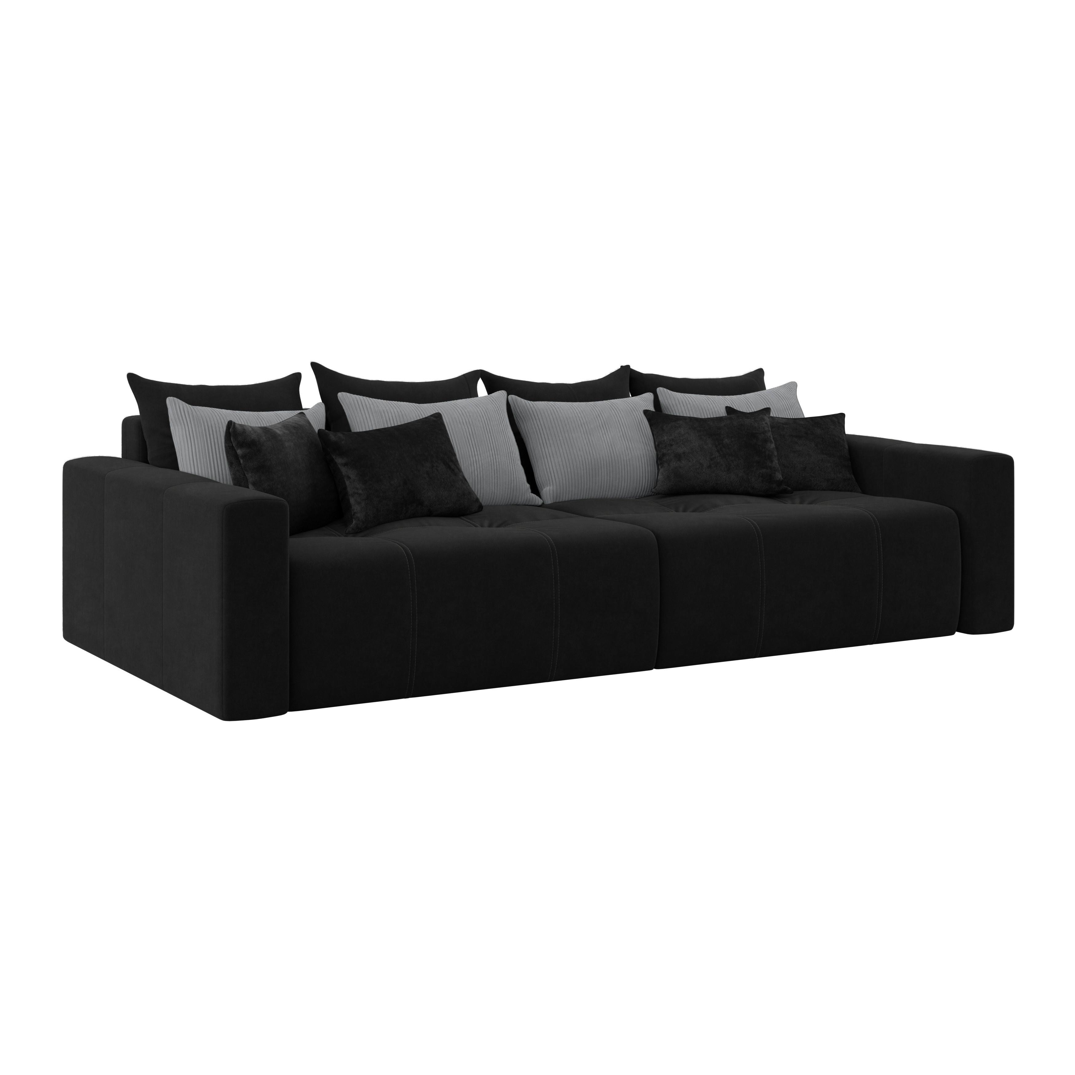 Megasofa Hanna - Schwarz, MODERN, Textil (280/87/145cm)
