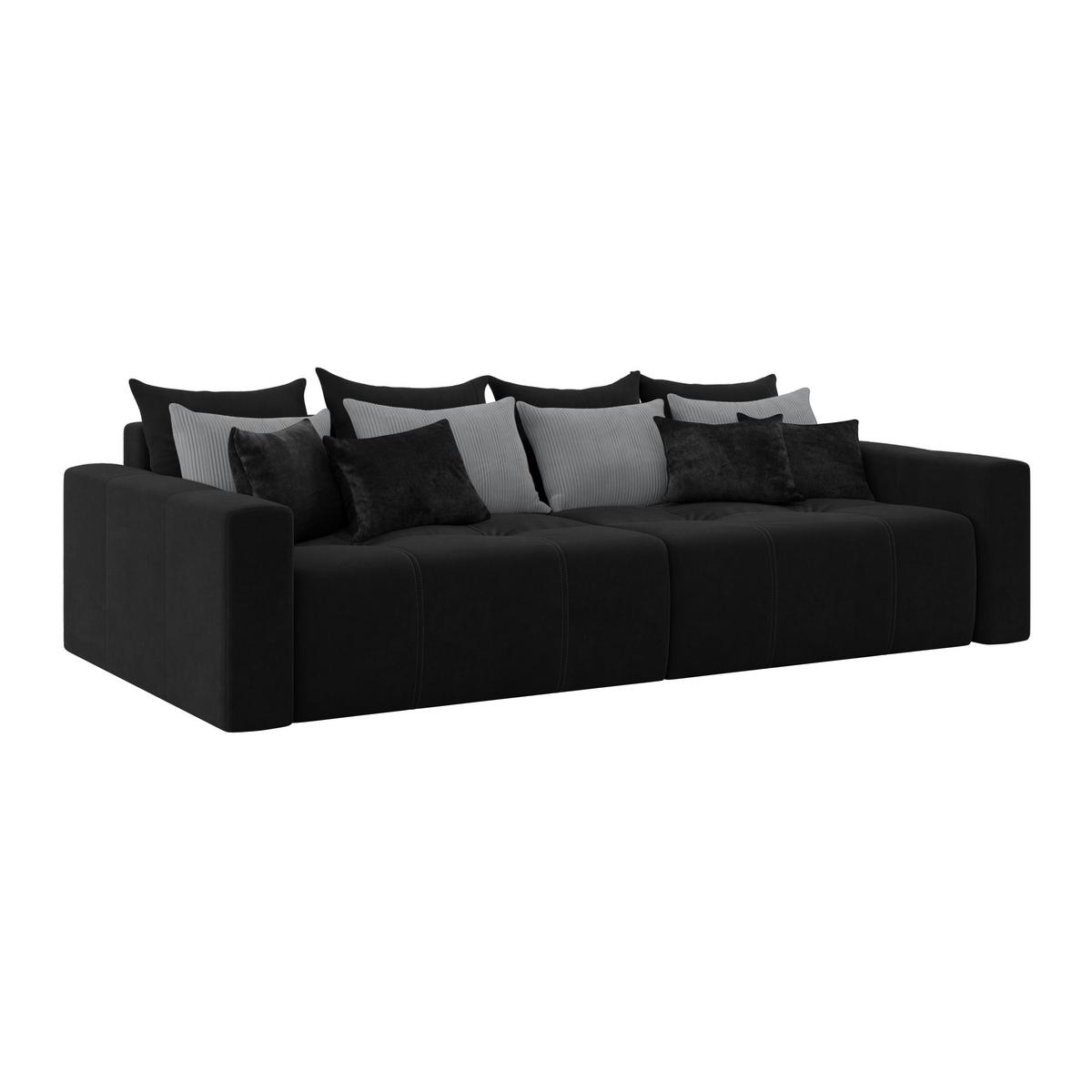 Big Sofa Mit Schlaffunktion Hanna B: 280 Cm Schwarz - Schwarz, MODERN, Textil (280/87/145cm)