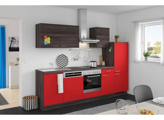 Küchenzeile Win/plan 280 cm Rot/eiche Grau - Eichefarben/Rot, MODERN, Holzwerkstoff (280cm) - Express Küchenzeile Win/plan 280 cm Rot/eiche Grau - Eichefarben/Rot, MODERN, Holzwerkstoff (280cm) - Express