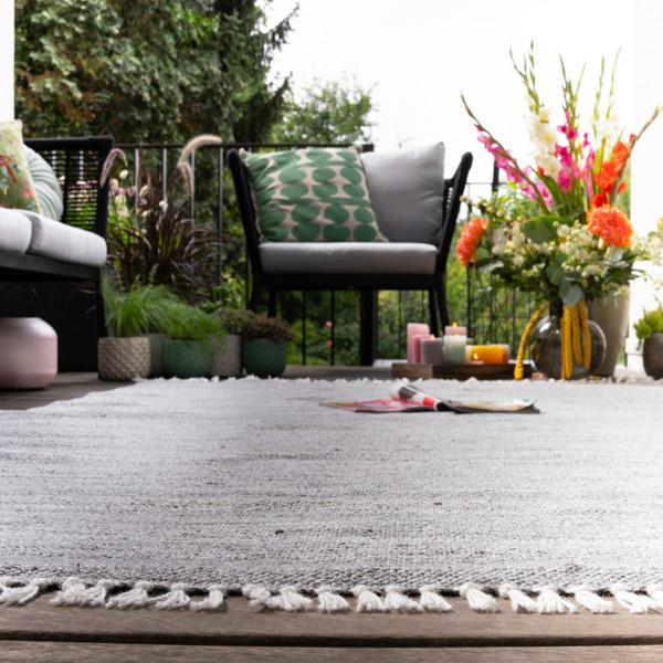 Flachwebeteppich My Nador 565 - Grau, Design, Textil (80/150cm) - Obsession