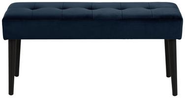 Garderobenbank GLORY aus Samt in Dunkelblau Front