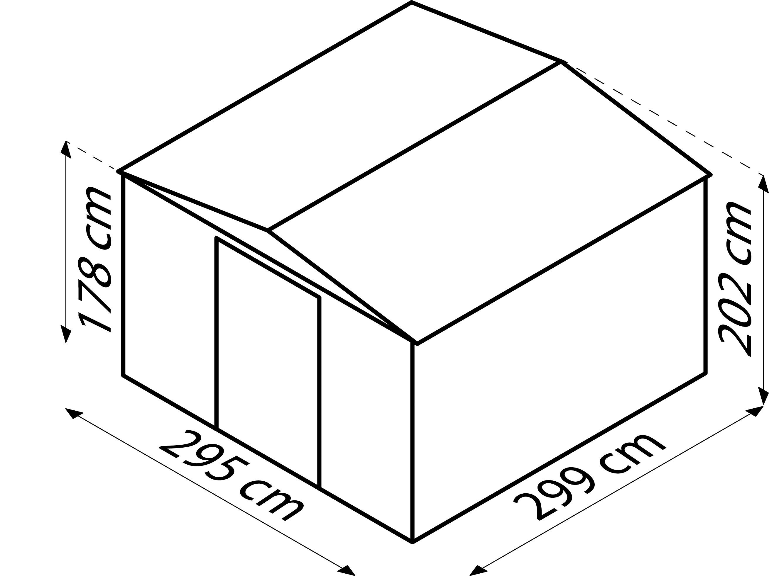 Gerätehaus Ohne Boden 308x202x309 Cm - Anthrazit, Basics, Metall (308/202/309cm)