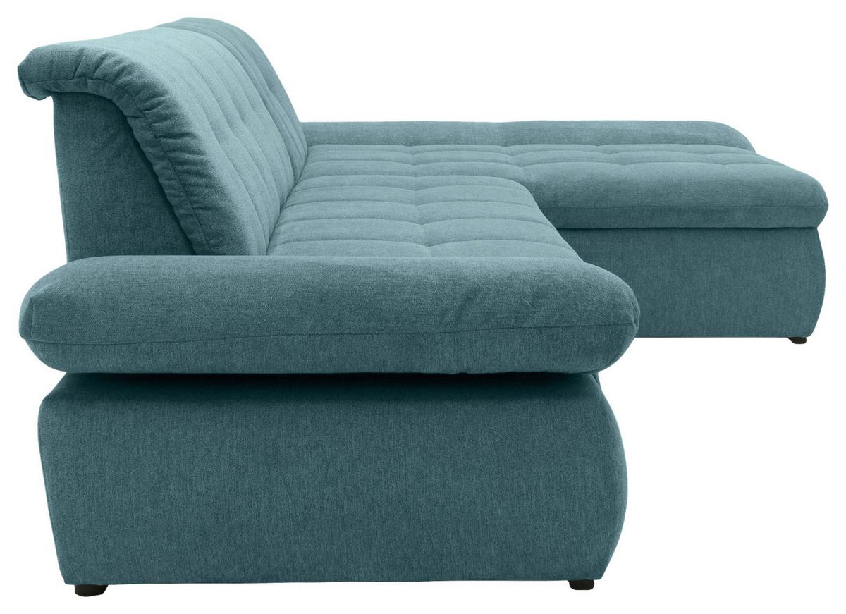 Ecksofa mit Armteilverstellung Moric Petrol Mikrofaser - Chromfarben/Petrol, KONVENTIONELL, Textil (300/172cm) - MID.YOU