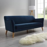 Pohovka Patrick - modrá, Moderný, drevo/textil (200/84/84cm) - Modern Living