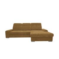 Rohová sedačka MALAGA, pravá, horčicovožltá ženilka - horčicovožltá/chrómová, Konventionell, kov/drevo (286/203cm) - Ondega