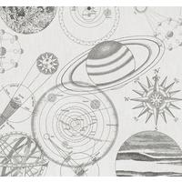Fototapete Kosmos Sketch - Schwarz/Weiß, Trend, Papier (300/280cm)