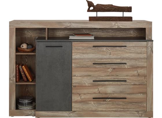 Komoda Sideboard Chanton - barvy borovice/tmavě šedá, Lifestyle, kov/dřevěný materiál (160,5/107,3/43,4cm) - Based Komoda Sideboard Chanton - barvy borovice/tmavě šedá, Lifestyle, kov/dřevěný materiál (160,5/107,3/43,4cm) - Based
