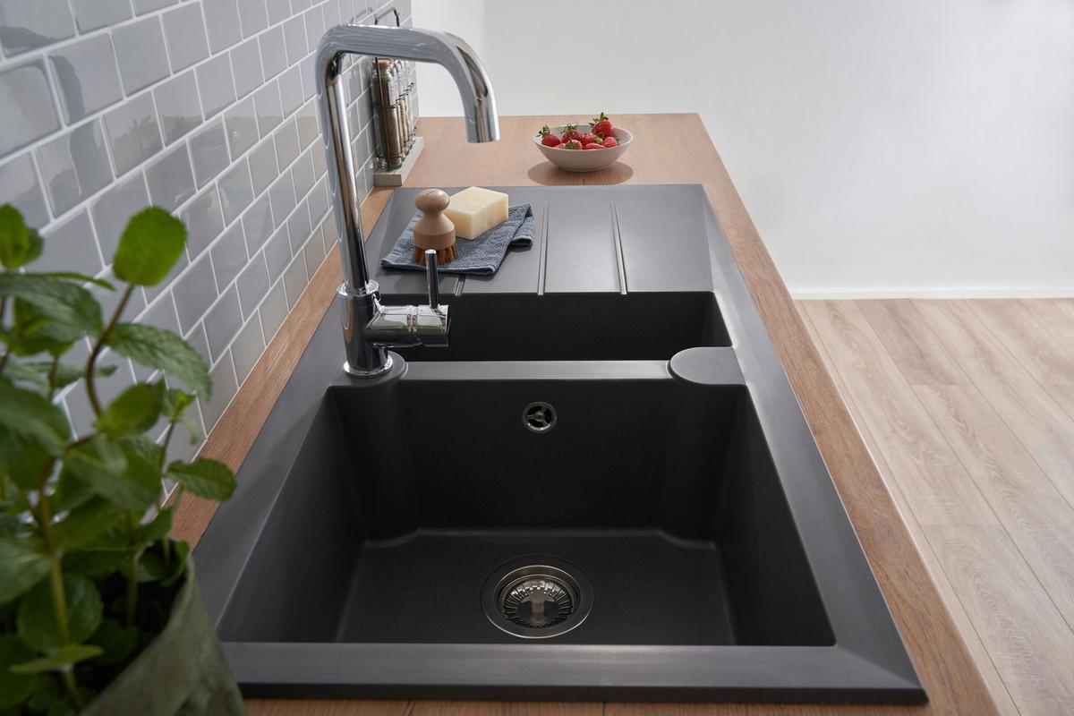 Spüle Respekta Alineo Stein Bxt: 100x50 cm - Dunkelgrau, Trend, Stein (100/21/50cm) - Respekta