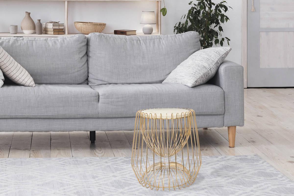 Beistelltisch Malibu Weiß/Messingfarben