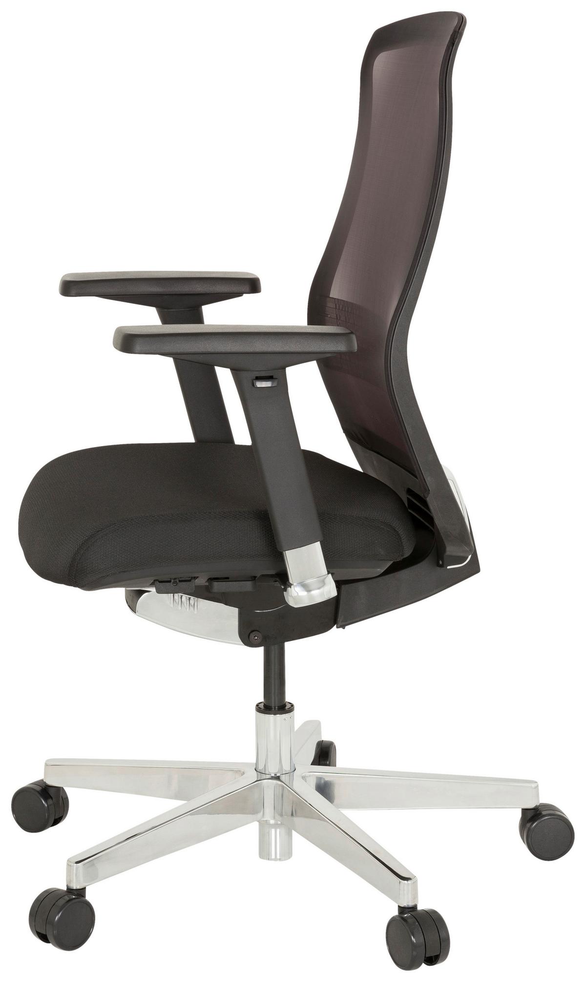 Drehstuhl Fountaine Schwarz - Alufarben/Schwarz, MODERN, Kunststoff/Textil (69/112/66cm) - MID.YOU