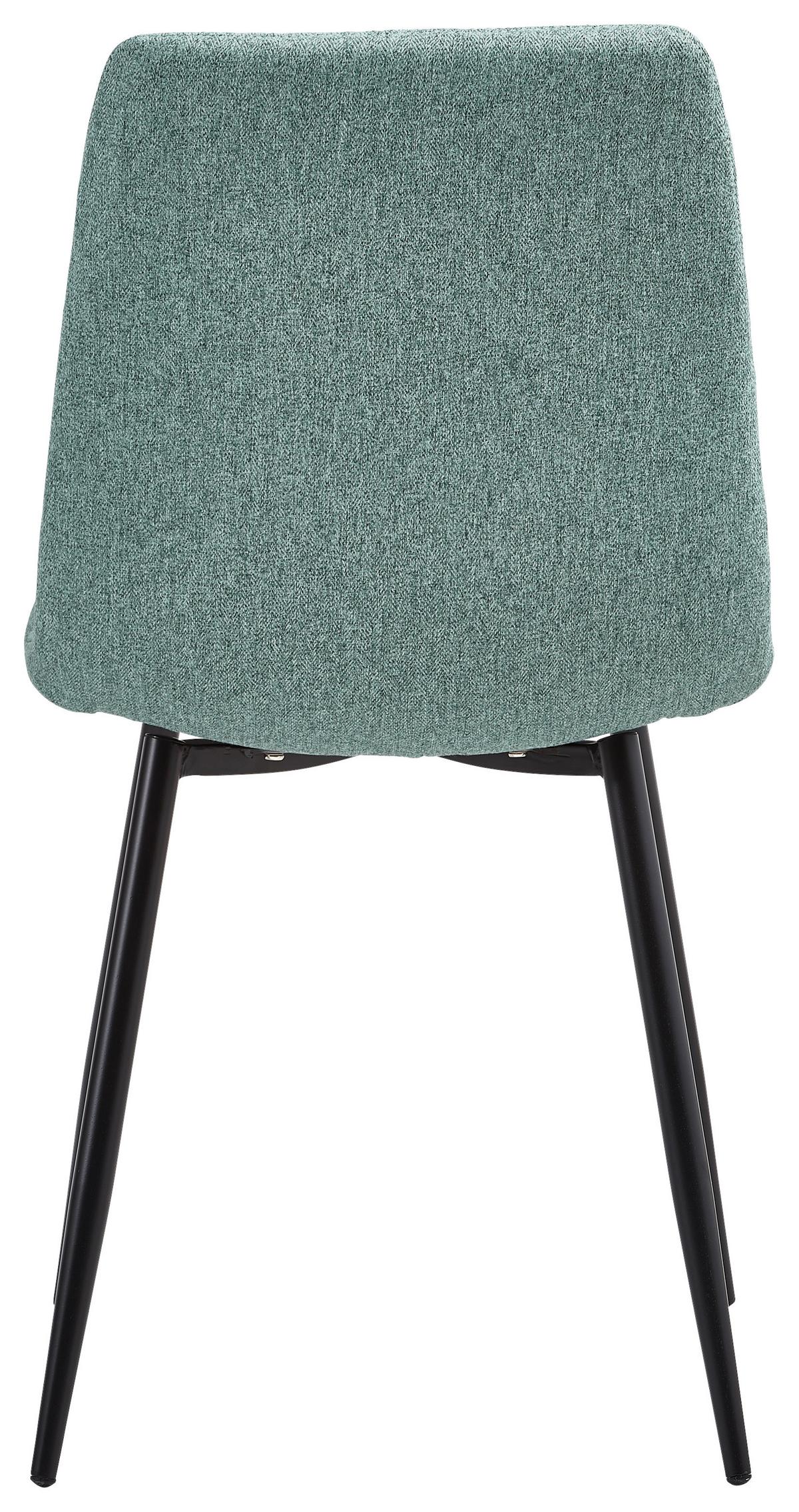 Esszimmerstuhl Empoli Grün/schwarz - Schwarz/Grau, LIFESTYLE, Textil/Metall (44,5/86/54,5cm) - Livetastic