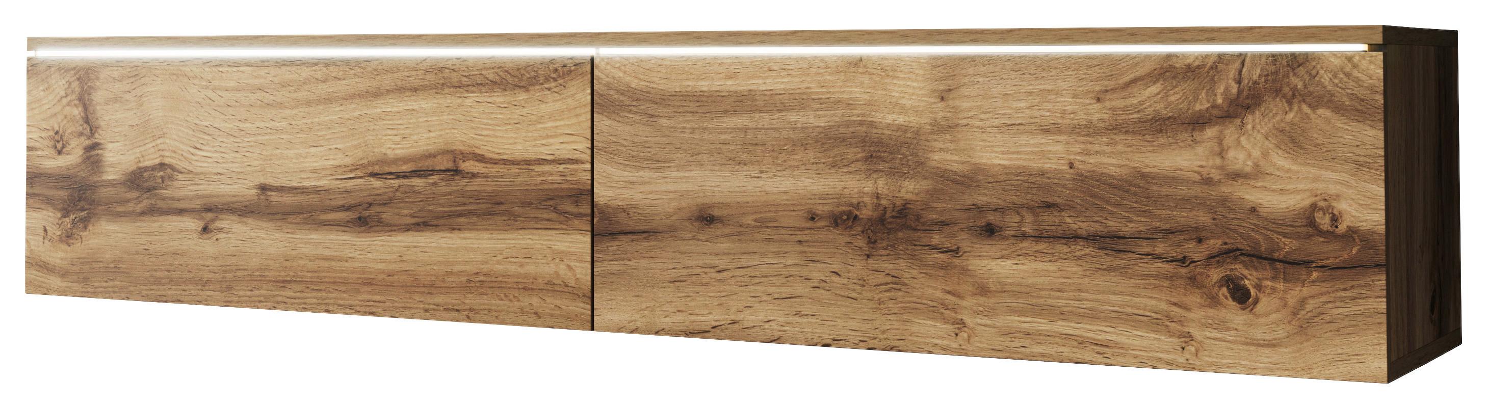 TV-Lowboard Eiche Wotan B: 140 cm Eichefarben - Eiche Wotan/Grau, LIFESTYLE, Holzwerkstoff (140/30/33cm) - P & B