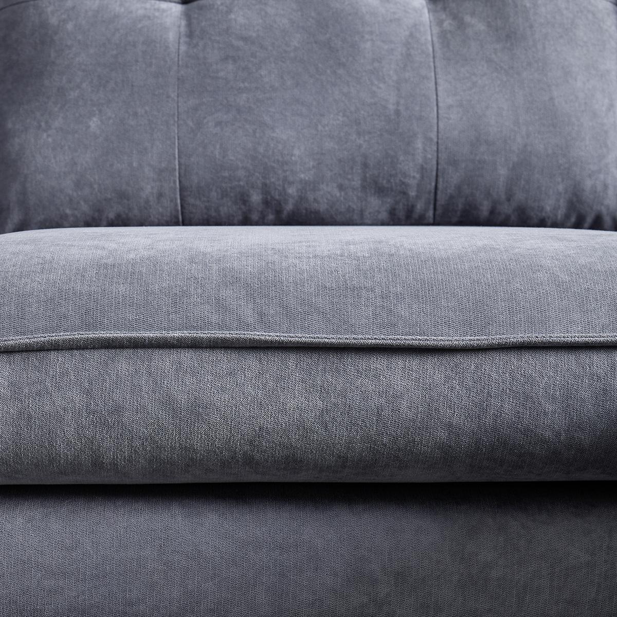 Sedací souprava SANDRO šedá - šedá/černá, Moderní, kov/dřevo (258/86/160cm) - Bessagi Home