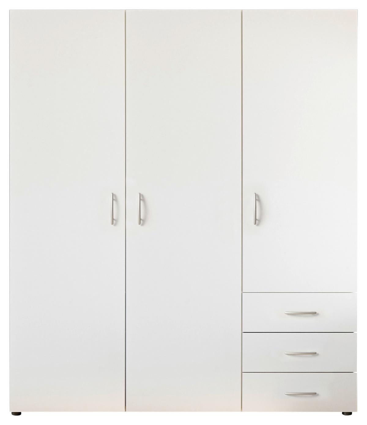 Drehtürenschrank mit Laden B: 150 cm Harry Weiß - Weiß, MODERN, Holzwerkstoff (150/176/51,3cm) - MID.YOU