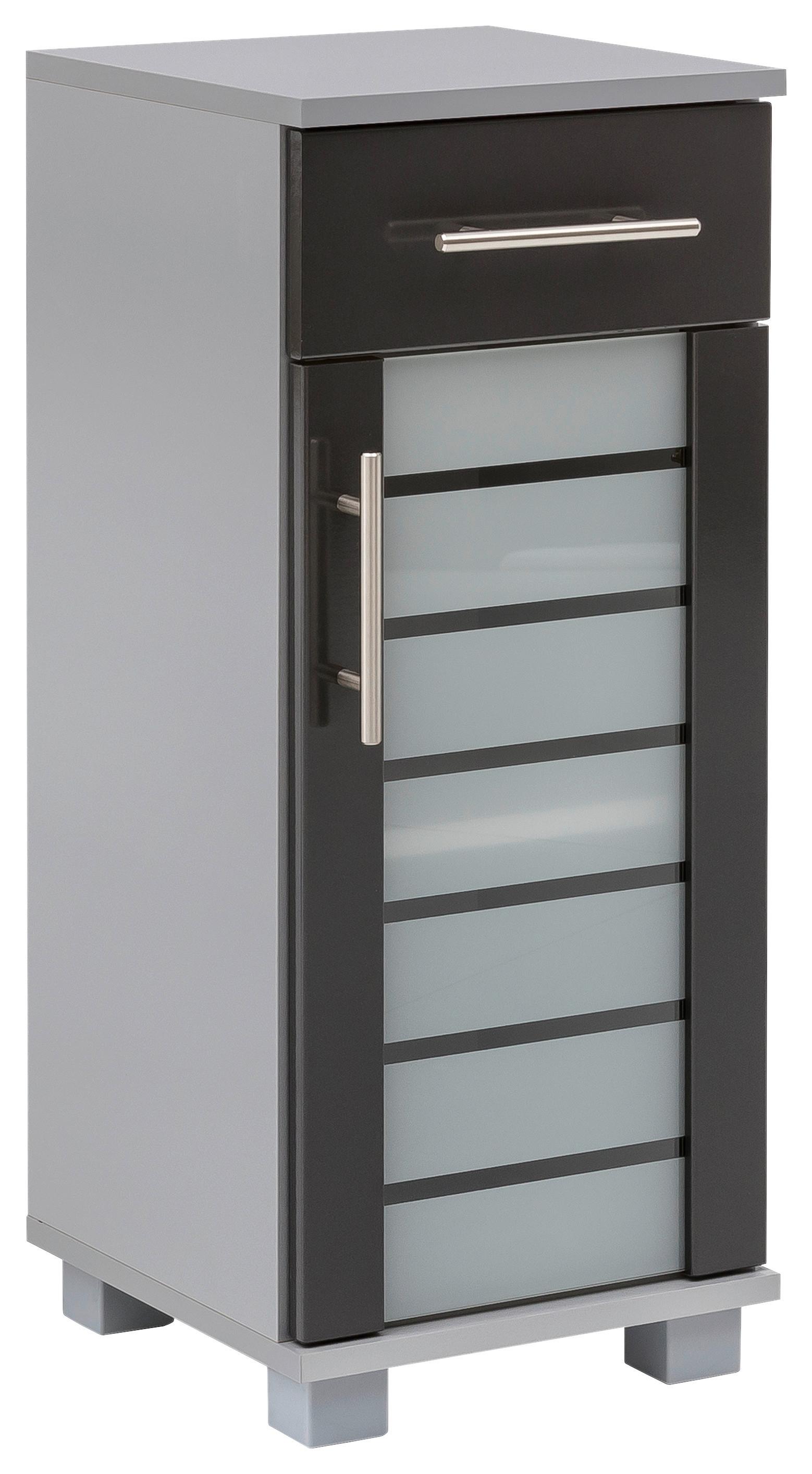 Unterschrank Niko Anthr./Silberfarben B: 30,3cm - Anthrazit/Silberfarben, MODERN, Glas/Holzwerkstoff (30,3/75,3/32,6cm) - MID.YOU