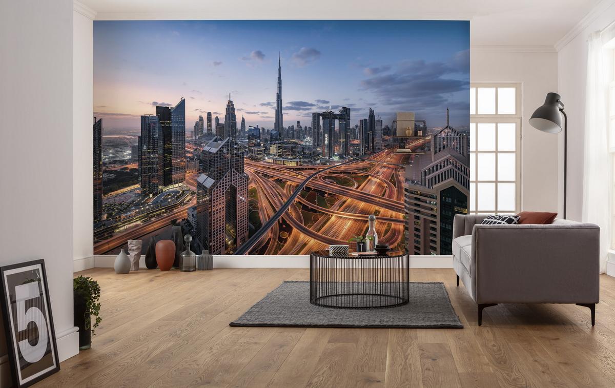 Fototapete Lights Of Dubai - Multicolor, Trend, Textil (450/280cm)
