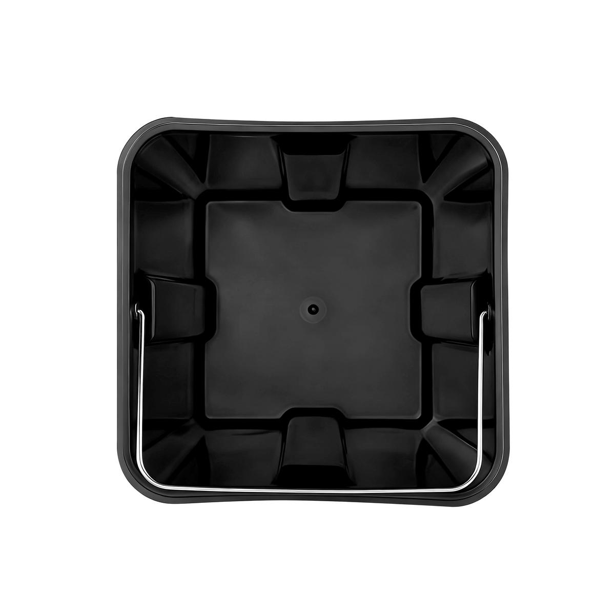 ABFALLEIMER Clean Silberfarben B: 58,5cm - Silberfarben/Schwarz, MODERN, Kunststoff/Metall (58,5/62/32cm) - MID.YOU