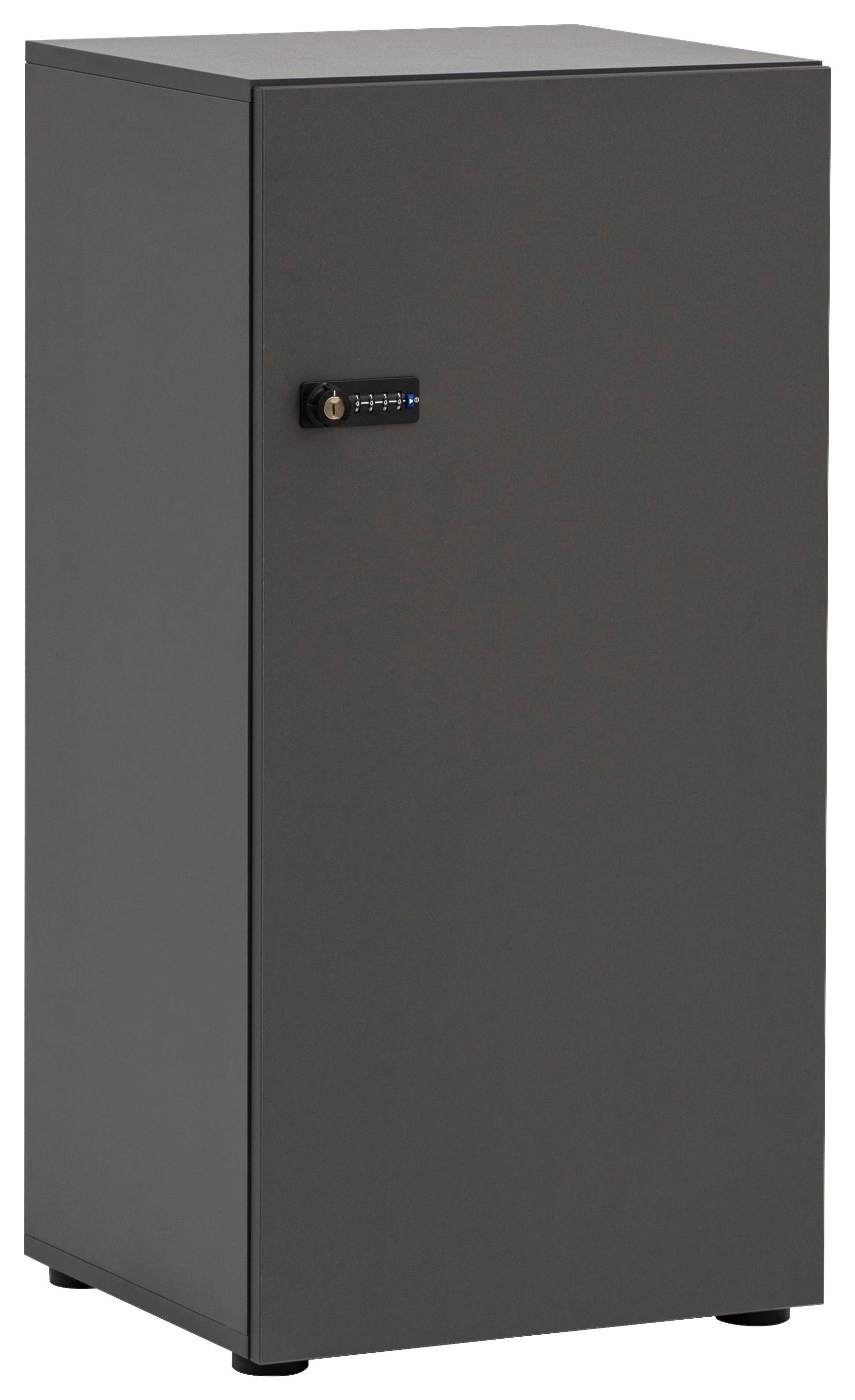 Spind Locked, Anthrazit B: 45,4 cm - Anthrazit/Weiß, Design, Holzwerkstoff (45,4/92,6/40,65cm) - MID.YOU