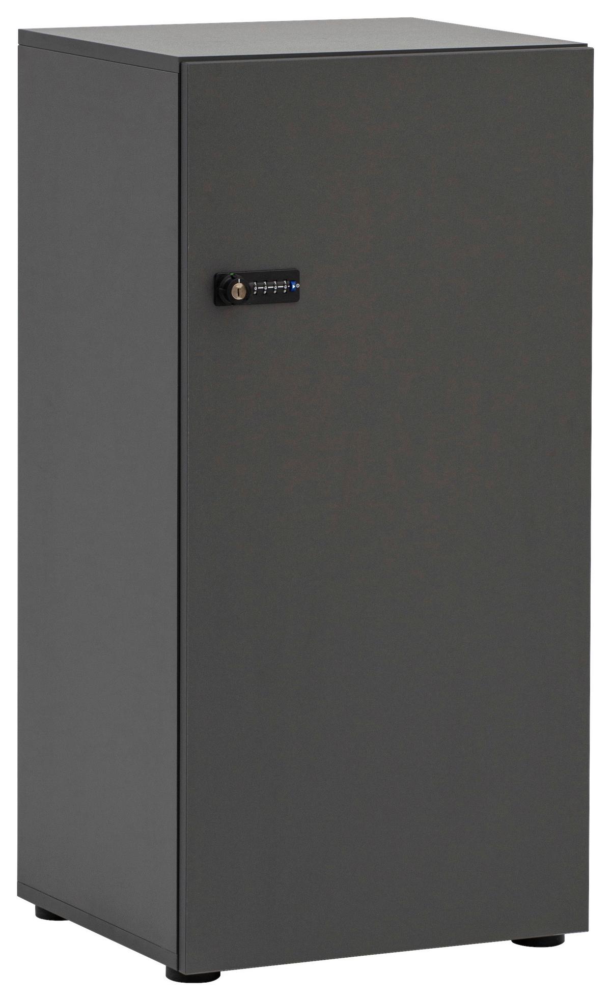 Spind Locked, Anthrazit B: 45,4 cm - Anthrazit/Weiß, Design, Holzwerkstoff (45,4/92,6/40,65cm) - MID.YOU