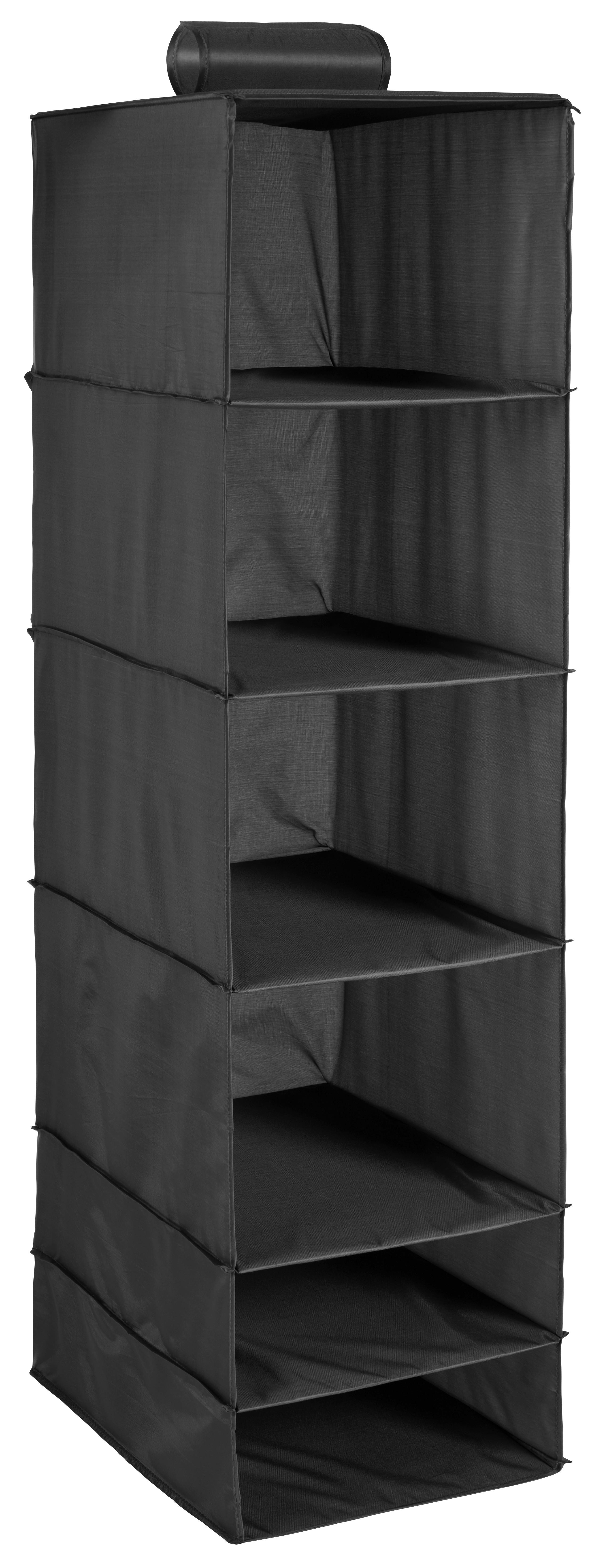 Závesný organizér Unit - sivá, Konventionell, kompozitné drevo/textil (34/45/125cm) - Modern Living