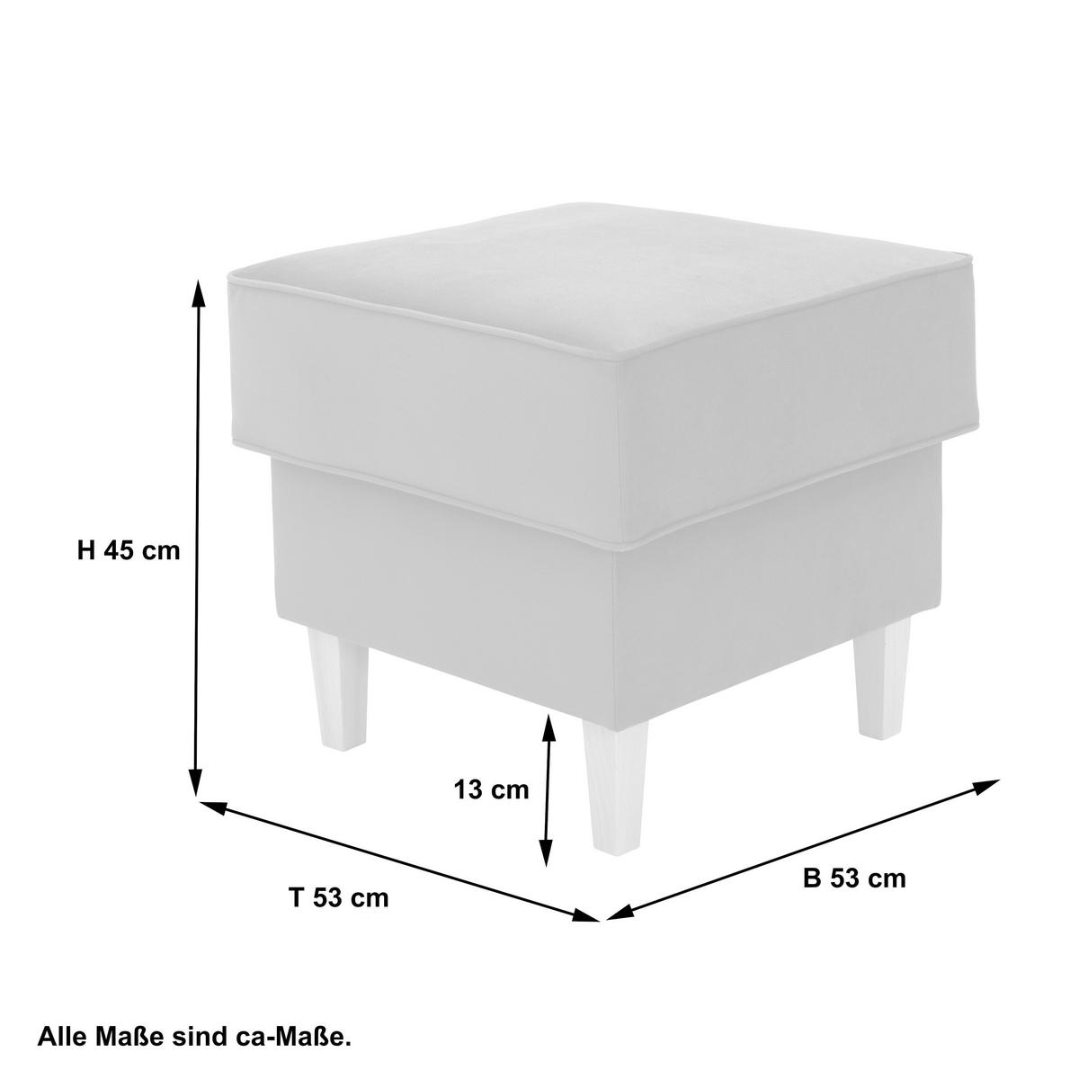 Hocker Lorris - Buchefarben/Petrol, Design, Textil (53/45/53cm) - Max Winzer