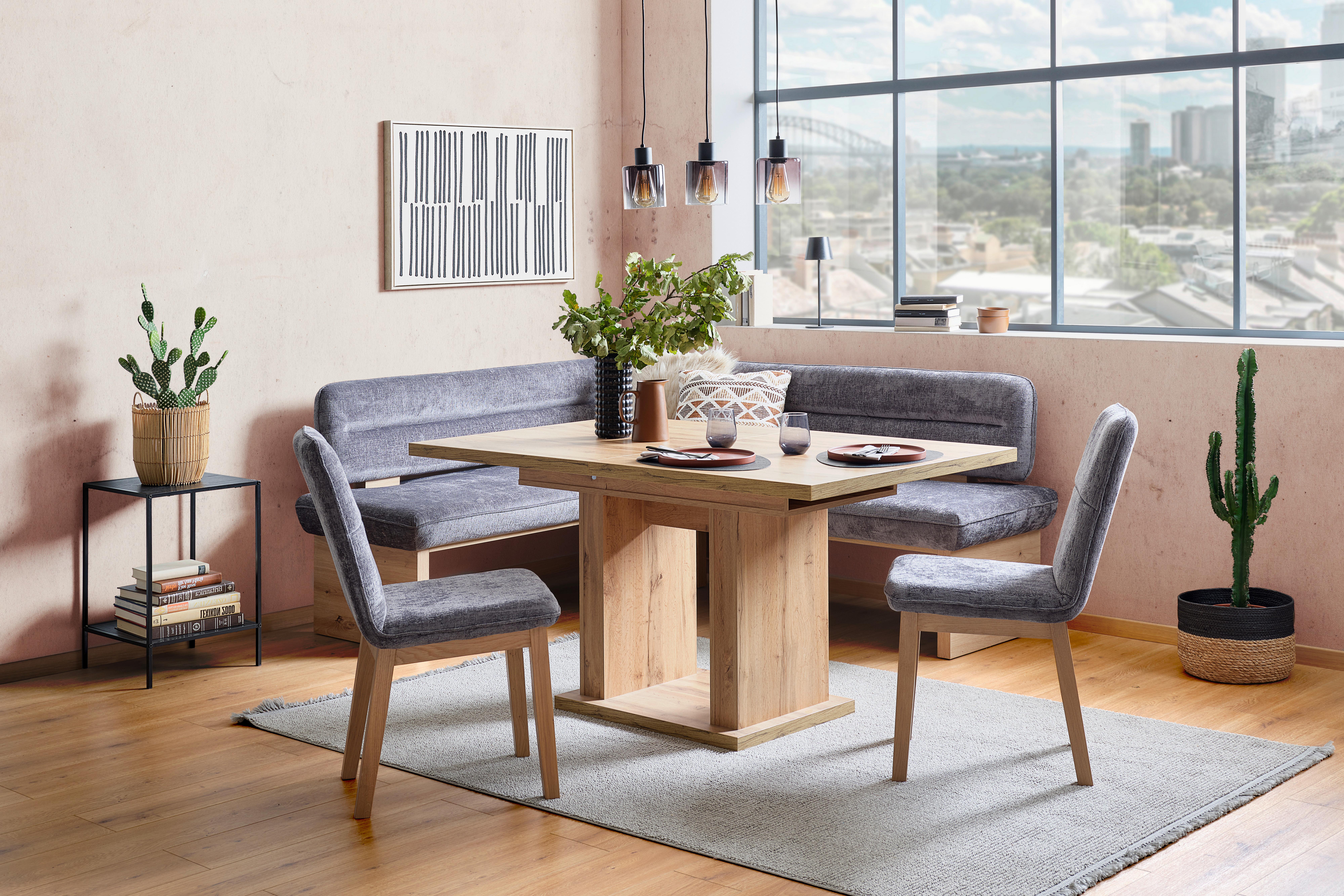 Eckbank Beluna Ii - Eichefarben/Anthrazit, KONVENTIONELL, Holz/Textil (170/212cm) - James Wood