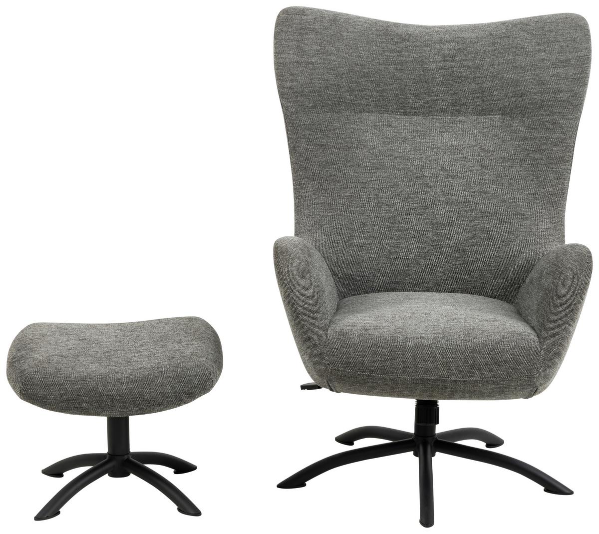 Sesselset Talgarth - Anthrazit/Schwarz, Design, Textil (76/105/86cm) - MID.YOU