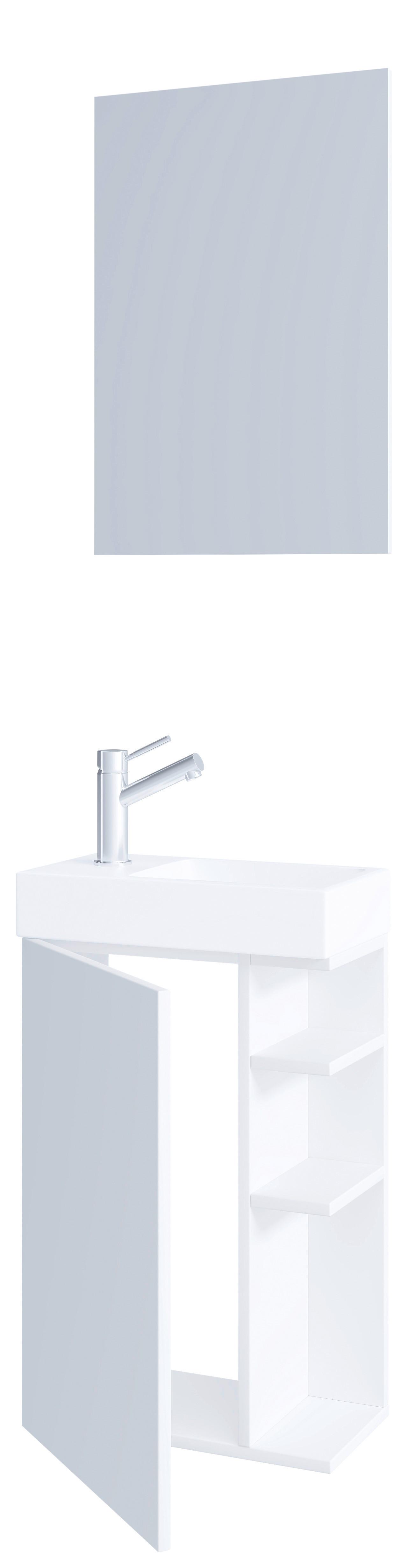 Gästebad Lumia - Weiß, MODERN, Glas/Keramik (40cm) - MID.YOU