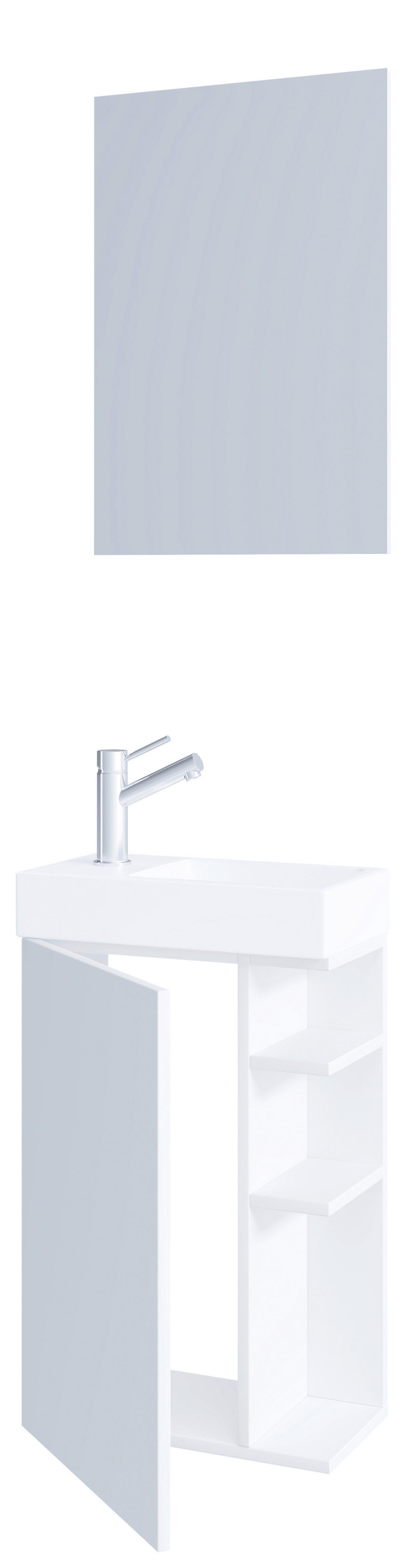 Gästebad Lumia - Weiß, MODERN, Glas/Keramik (40cm) - MID.YOU