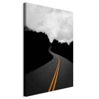 Leinwandbild Path B: 40 cm Schwarz Dunkelgelb Grauweiß - Dunkelgelb/Grauweiß, Basics, Holzwerkstoff/Textil (40/60/1.2cm) - artgeist