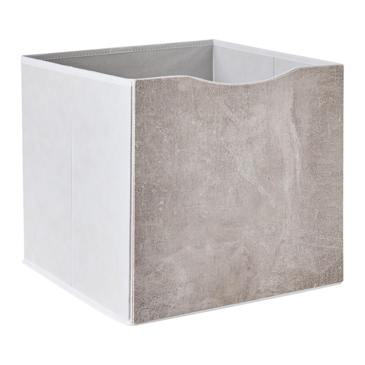 Skládací krabice BETTY - šedá, Konvenční, kompozitní dřevo/textil (33/33/32cm) - Mömax