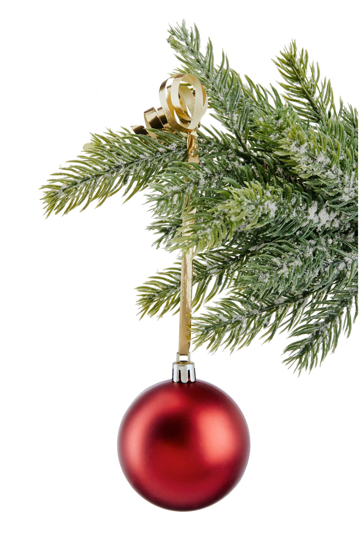 Christbaumkugel Kunststoff Rot Set Aus 28 Stk. - Rot/Braun, KONVENTIONELL, Karton/Kunststoff (6cm) - Luca Bessoni