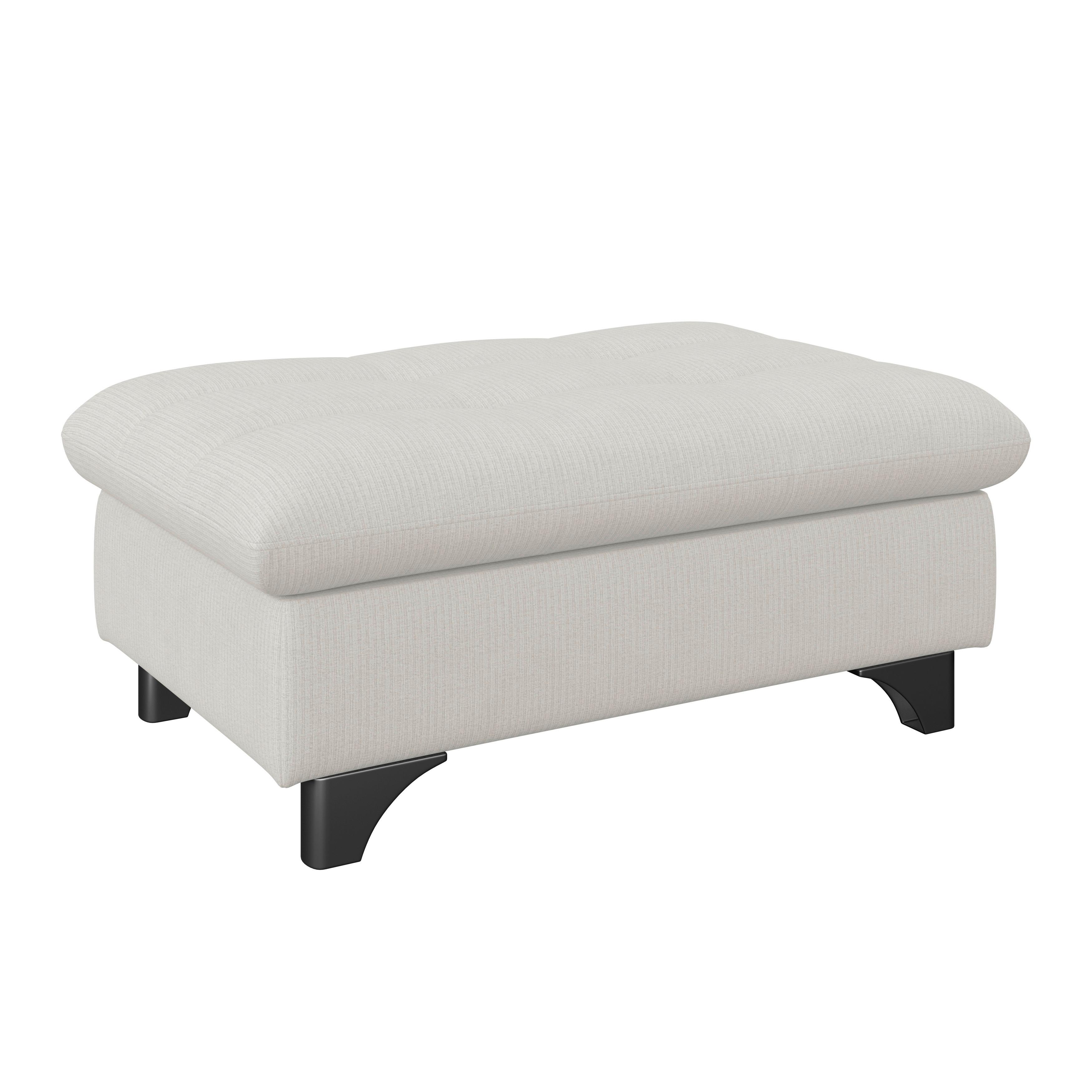 Hocker Gemini Elfenbeinfarbig, B: 108cm - Chromfarben/Creme, KONVENTIONELL, Textil (108/46/108cm)
