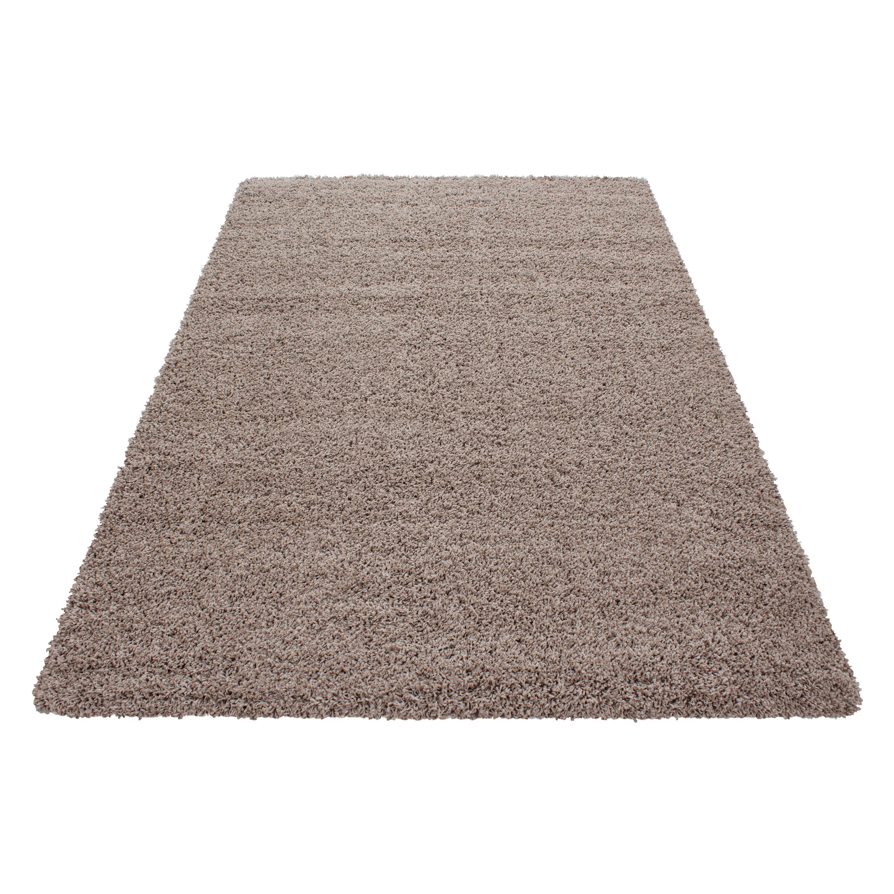 Hochflor Teppich Braun/beige Life 100x200 Cm - Beige/Braun, Trend, Textil (100/200cm) - Novel