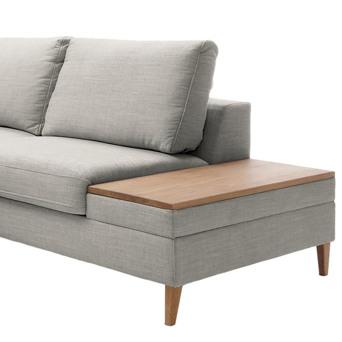 Ecksofa Alika, Grau S: 260x204 Cm - Eschefarben/Grau, MODERN, Textil (260/204cm) - Trendmanufaktur