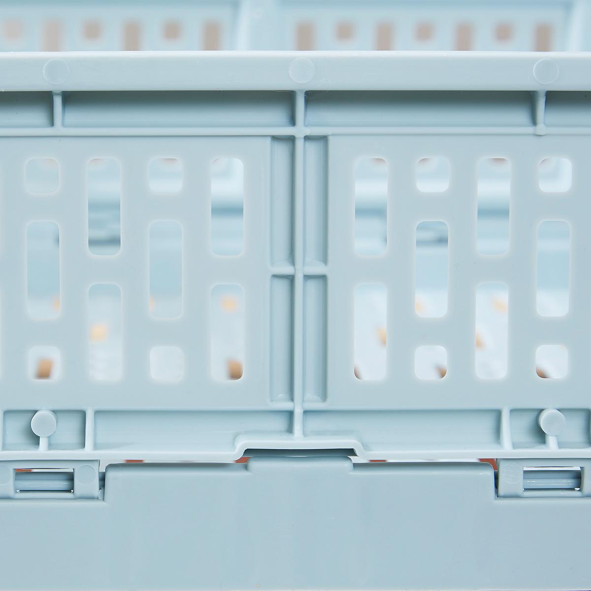 Faltbox Chaline Kunststoff 27x17x10,5 Cm - Blau/Weiß, Basics, Kunststoff (27/10,5/17cm) - Homezone