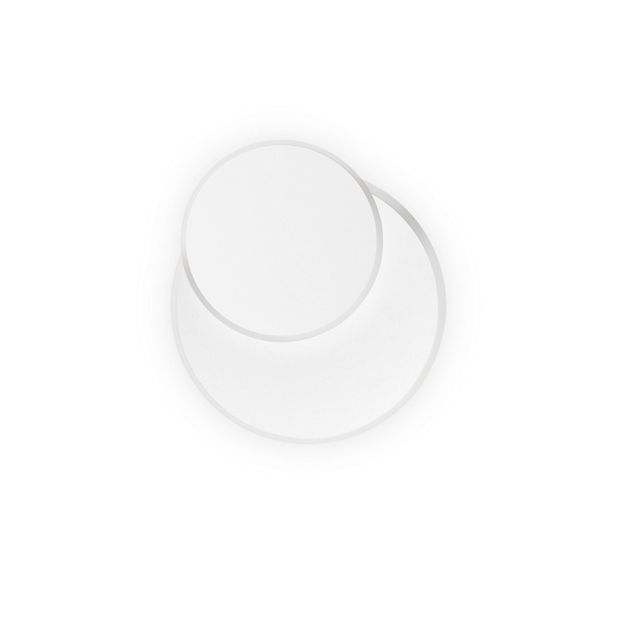 Led-wandleuchte Round Weiß B: 25 Cm - Weiß, Design, Metall (25/25/5cm) - Ideal Lux