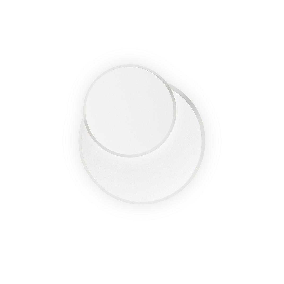 Led-wandleuchte Round Weiß B: 25 Cm - Weiß, Design, Metall (25/25/5cm) - Ideal Lux