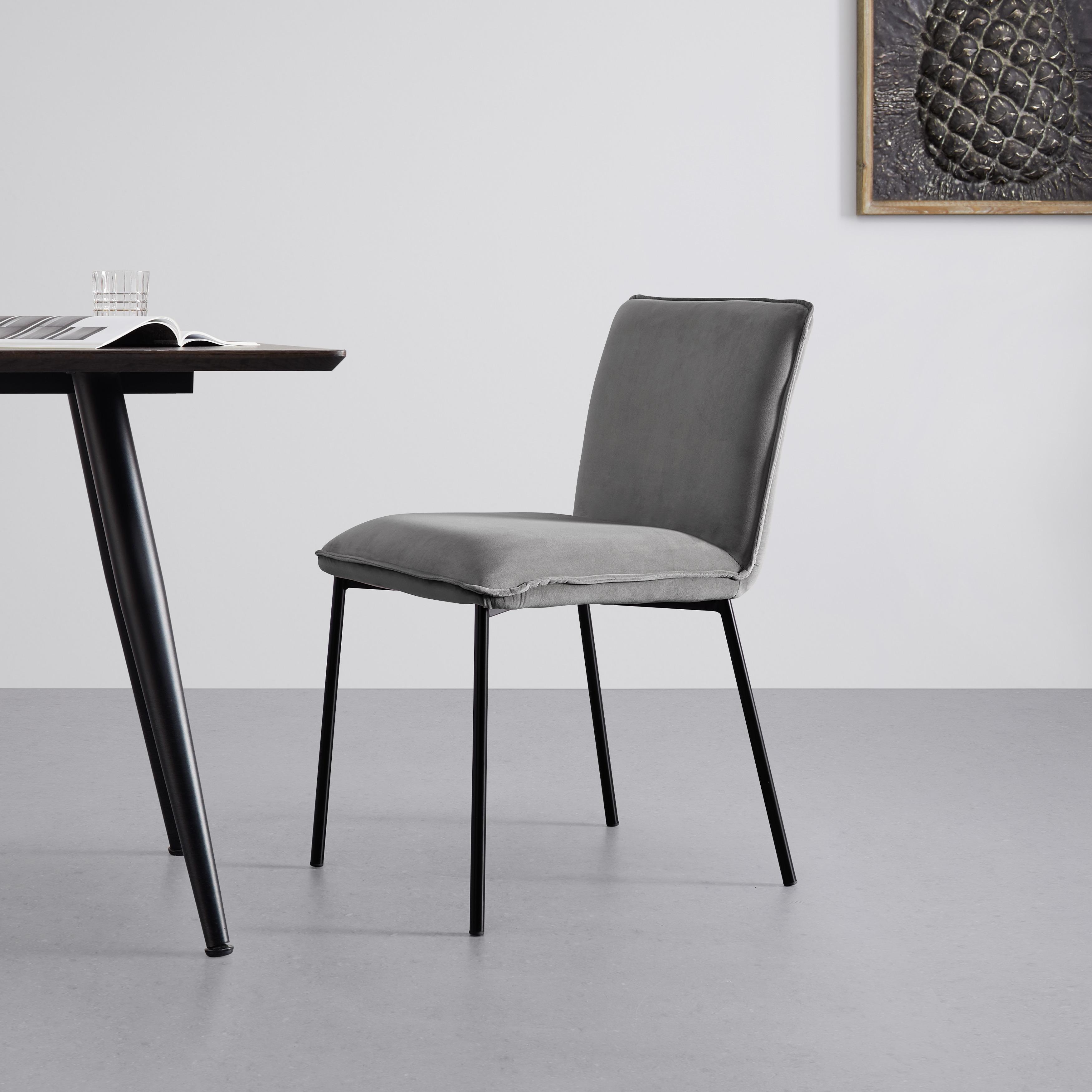 Židle DARLA šedá - černá/světle šedá, Moderní, kov/dřevo (49/81/55cm) - Bessagi Home
