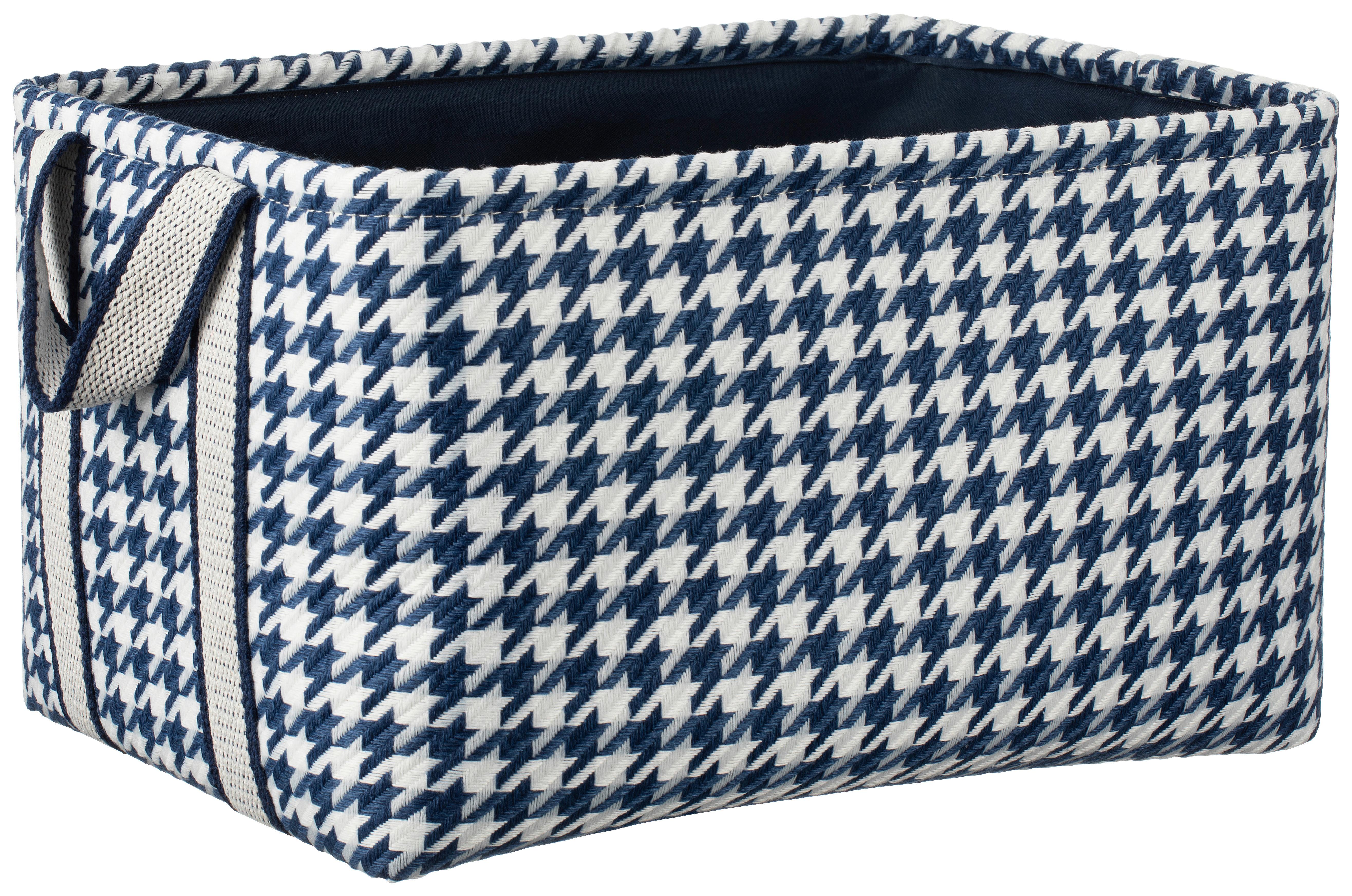 KORB Chiara - Blau/Weiß, KONVENTIONELL, Textil/Metall (44/33/25cm) - Luca Bessoni