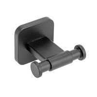 Handtuchhaken Porto Black Schwarz, Wandmontage B: 7 cm - Schwarz, MODERN, Metall (7/5,5/6,5cm) - Wenko