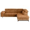 Ecksofa mit Bettkasten Emma Cognac 262x215 cm - Cognac/Schwarz, Textil (262/215cm) - MID.YOU