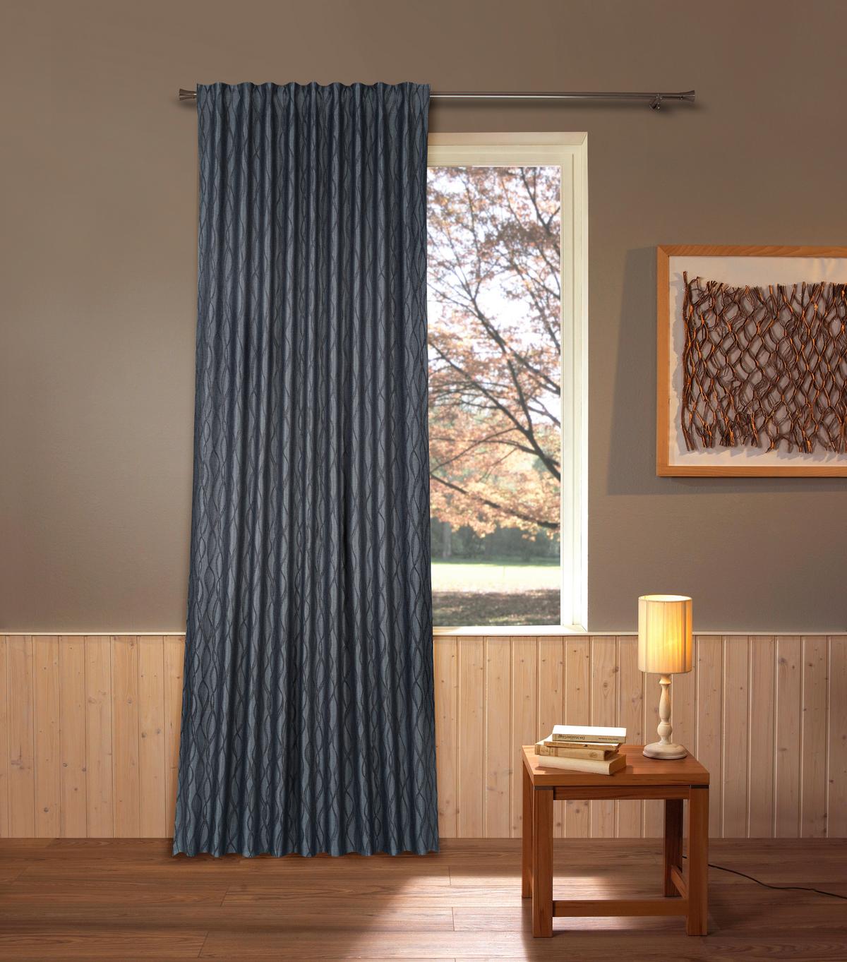 Verdunkelungsvorhang Loreen - Anthrazit, ROMANTIK / LANDHAUS, Textil (140/245cm) - James Wood