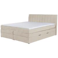 Boxspringbett Shark Beige Lxf: ca. 140x200 cm - Beige/Schwarz, Holzwerkstoff/Textil (140/200cm) - MID.YOU