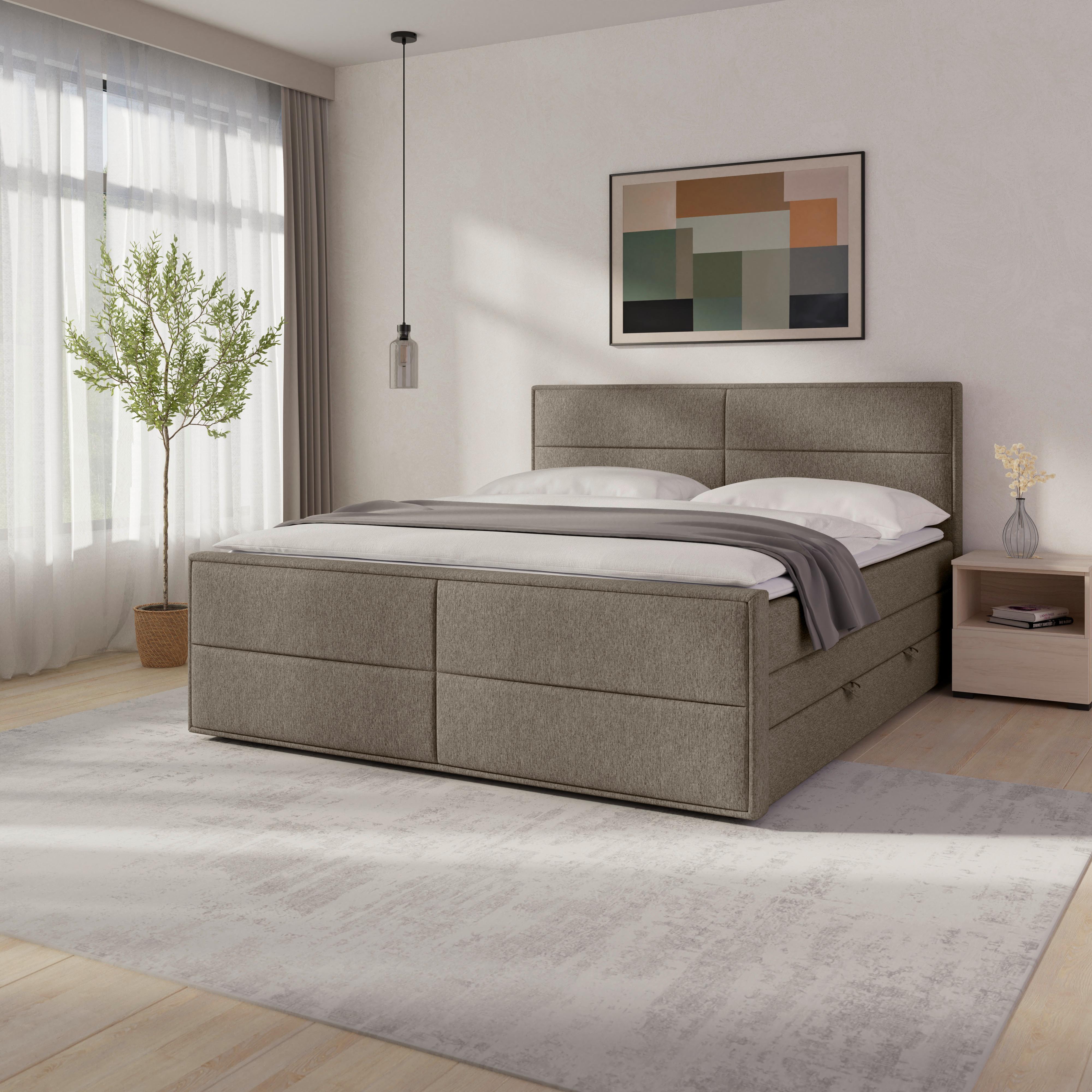 Boxspringbett mit Topper + Bettkasten 180x200 cm Palermo