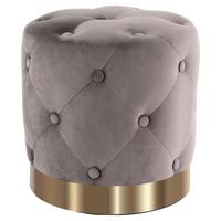 Hocker Piano 225 Taupe D: 41 cm - Taupe/Goldfarben, Design, Textil (41/40cm) - Kayoom