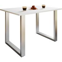 Schreibtisch Lona Weiß B: 110 cm - Silberfarben/Weiß, Design, Holzwerkstoff/Metall (110/76/50cm) - MID.YOU