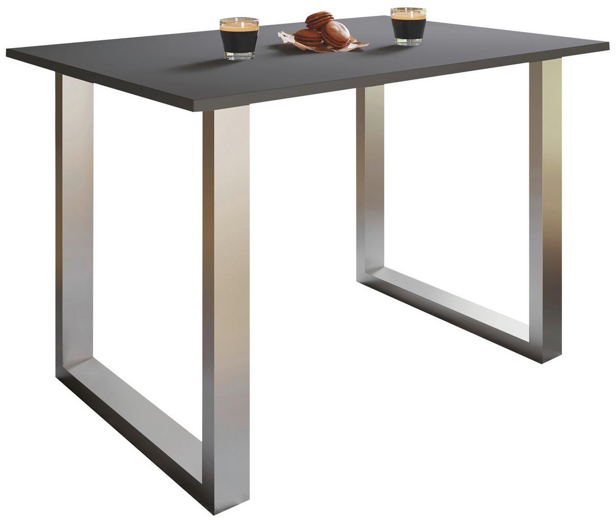 Esstisch Xona Anthrazit/Silberfarben - Anthrazit/Silberfarben, Basics, Holzwerkstoff/Metall (140/50/76cm) - MID.YOU