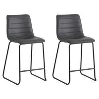 Barhocker-Set Milan - Anthrazit/Schwarz, KONVENTIONELL, Kunststoff/Textil (49/98/54,5cm) - MID.YOU